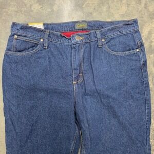 NEW Cabela's Fleece Lined Jeans Womens Size 14 Short/Court Dark Wash Denim‎